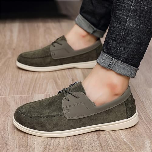 Men's Lightweight Breathable Canvas Slip On Loafers Boat Shoes Soft Suede-Like Material Non-Slip Rubber Sole Comfortable for Daily Walking Driving Traveling Casual Outings4