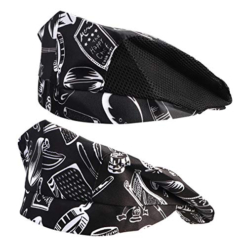 SOIMISS2pcs Restaurante Camarero Boina Cocina Trabajo Gorro Creativo Chef Sombrero cómodo cocinar Tapa (Herramienta de Corte) Cover