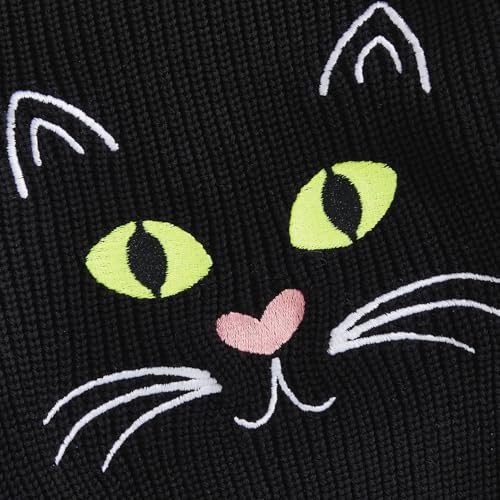 Baby Boy Girl Halloween Clothes Sweater Cat Long Sleeve Crewneck Knit Sweatshirt Toddler Pullover Halloween Outfit4