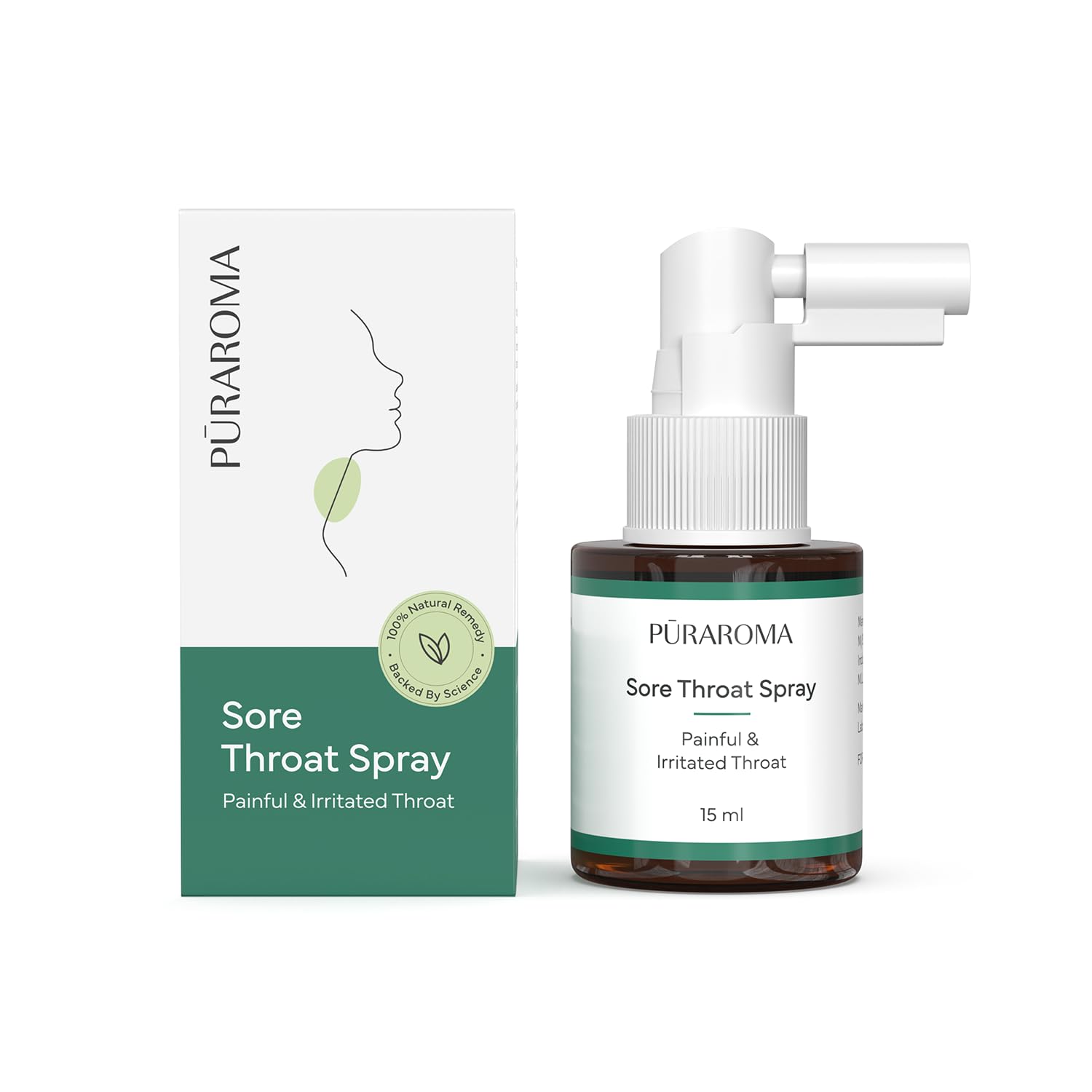 Pūraroma Sore Throat Spray 15ml | 100% Natural Relief | Soothes Soreness & Inflammation | Fights Infection | Non-Drowsy | Doctor Formulated | Safe for Adults & Children | EU Made-image-49