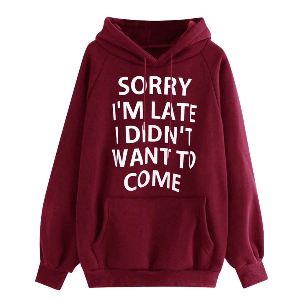 Women's Hoodies,Fashion Winter Fall Hoodie Jumper Womens Casual Long Sleeve Print Sweatshirt Hooded Ladies Pullover Tops Blouse with Drawstring Women's Coats Women's Tops