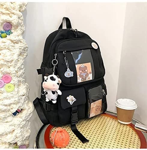 SHIDAI Kawaii Girl Backpack Cute Backpack Cute Aesthetic Backpack for School (Black,ONE SIZE) (DRF-1287)3