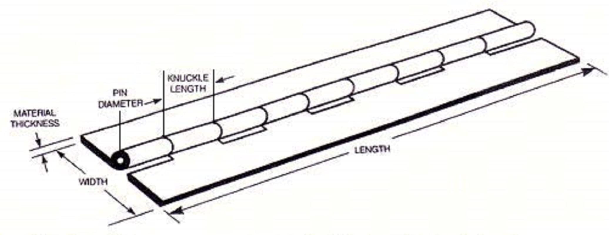 Thaisan Aluminum Piano Hinges Heavy Duty for Home Improvement Fix Repair Open Width: 3.0 x Length: 7 ft (Material Thickness: .062 x Pin Diameter: .12)