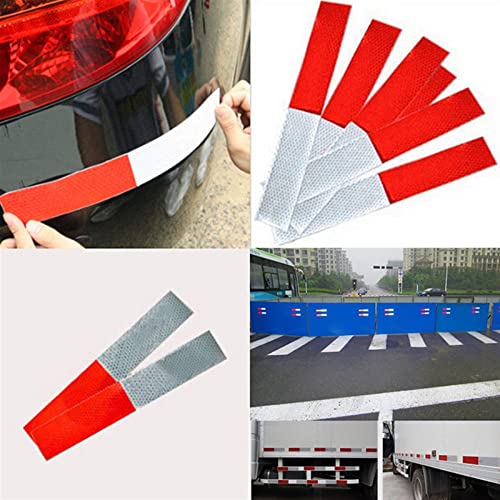 10 -st Credit veiligheid Veiligheid Veilig Red White Sticker Car Reflective Sticker WAARSCHUWING Strip Reflecterende Truck Auto -benodigdheden 4.5 * 30 cm - Afbeelding 4
