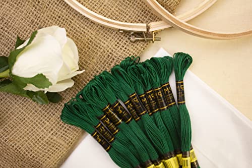 Image of 12 Pieces Emerald Green 923 Premium Embroidery Thread | 100% Egyptian Cotton Premium Skeins | Cross Stitch Embroidery Floss | Oeko TEX Certified Stranded Cotton (Emerald Green)