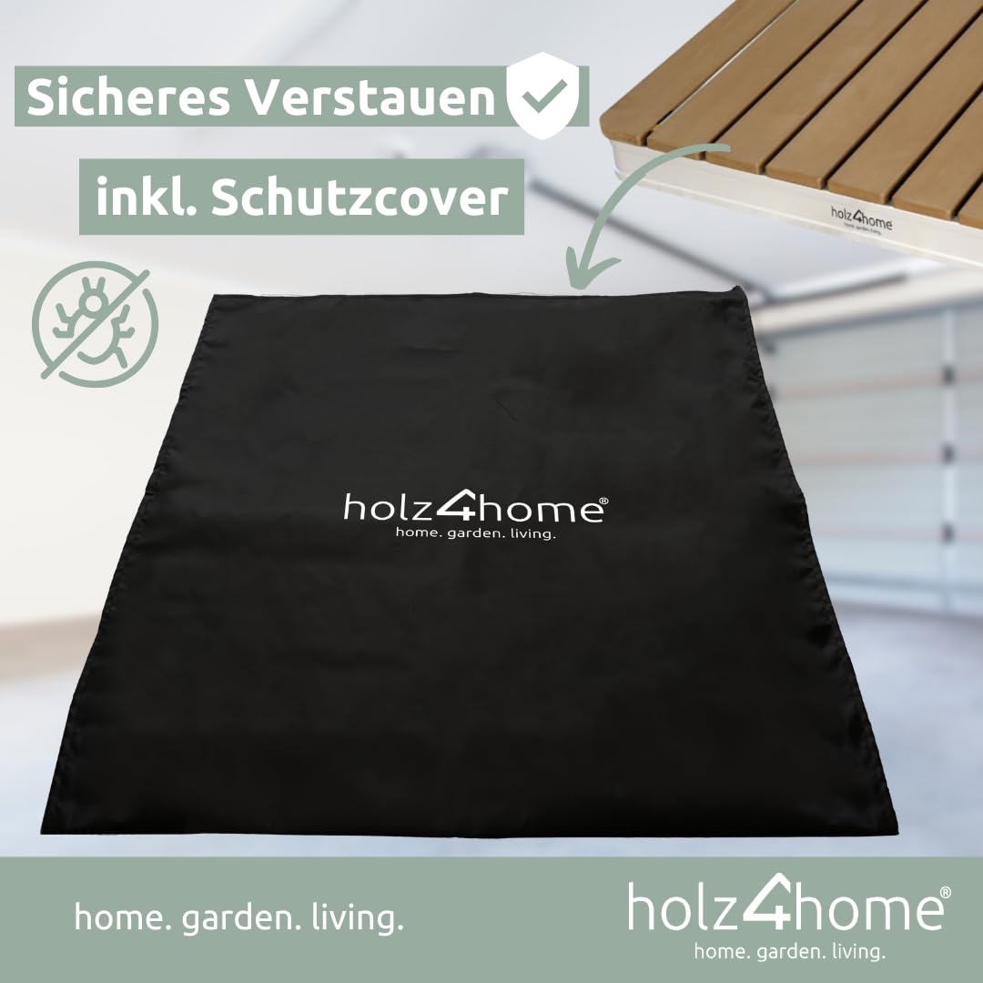 holz4home® Bodendusche als Gartendusche oder Pooldusche I Eckig aus WPC und Aluminium I Höhenverstellbarer Wasserstrahl mit Fußrad I Saunadusche Outdoor mit Gartenschlauchanschluss