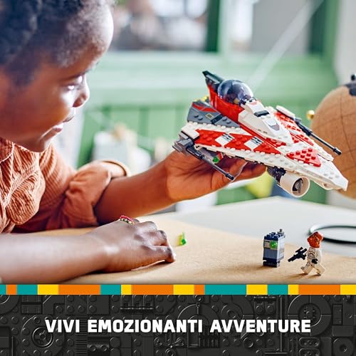 Star Wars Starfighter di Jedi Bob, Modellino di Astronave Giocattolo da Costruire con 2 Minifigure, Giochi Creativi per Bambini e Bambine da 8 Anni, Idea Regalo di Compleanno da Collezione 75388 - Lego - Immagine 5