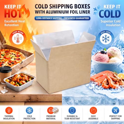 Image of ZAVOOS 12 Pack Insulated Shipping Box, 10.8'' x 7.3'' x 6.5''