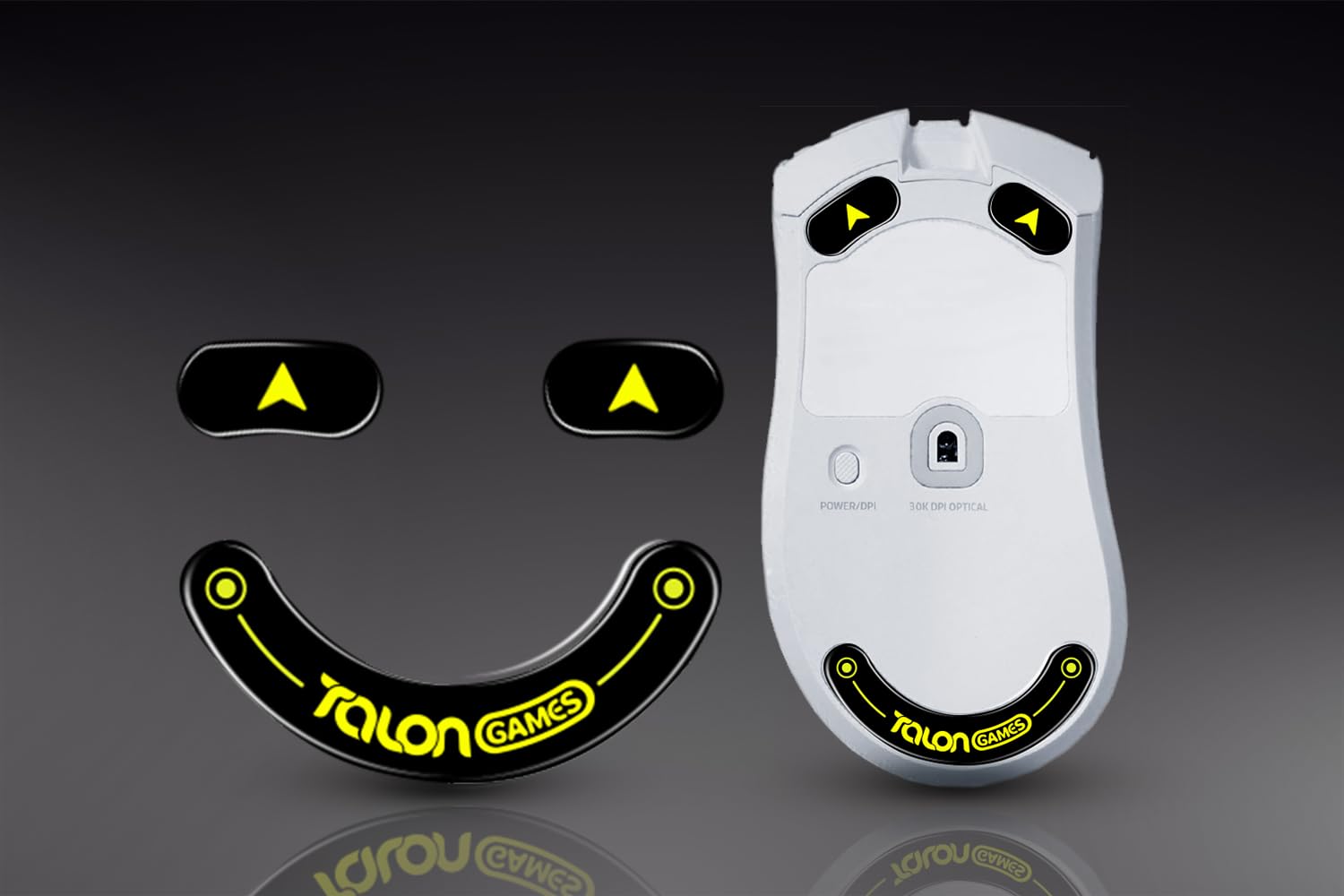 TALONGAMES Curved Edges Ultra Strong Glass Mouse Feet Skates Compatible with Rzaer Deathadder V3 Pro Gaming Mouse Feet Replacement,Super Smooth Glide Fast and Durable Sole (Black)