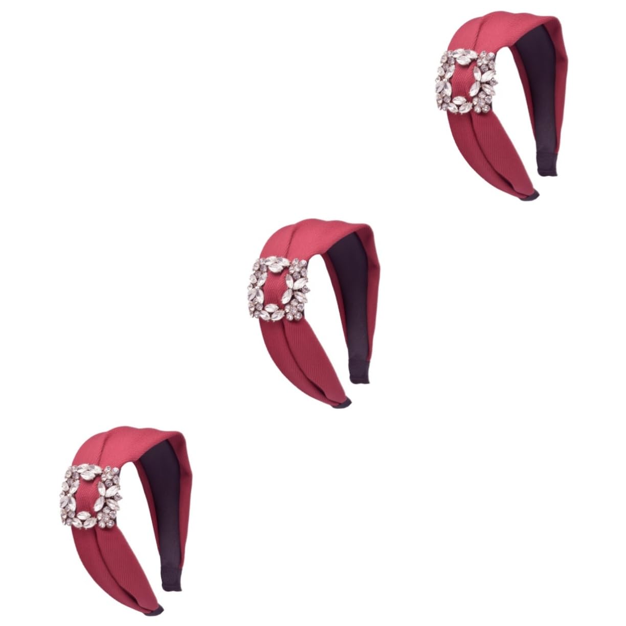 Abaodam 3stücke Klassischer Haarschmuck Für Damen Eleganter Breiter Haarreif Mit Strass Für Besondere Anlässe Weinrot Für Hochzeiten Und Feiern Als Für Frauen Und Mädchen