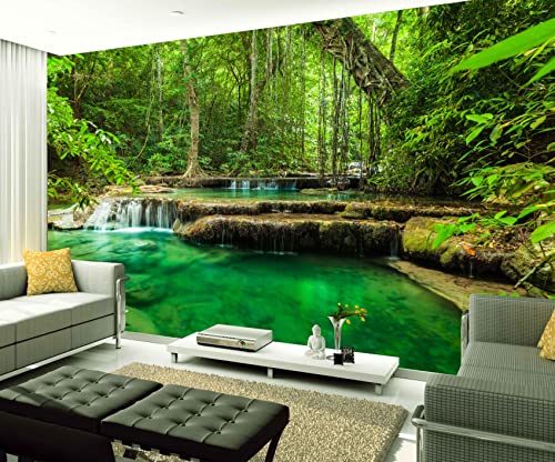 Papier peint autocollant arbres verts 400x280 pour salon et chambre