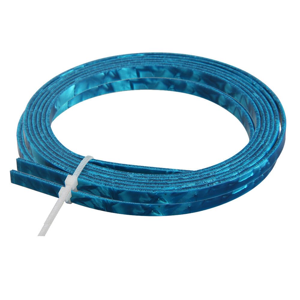 2 Pcs Guitar Bindings Puling Strip Blue Celluloid 1650mm X 4mm X 1.5 Mm