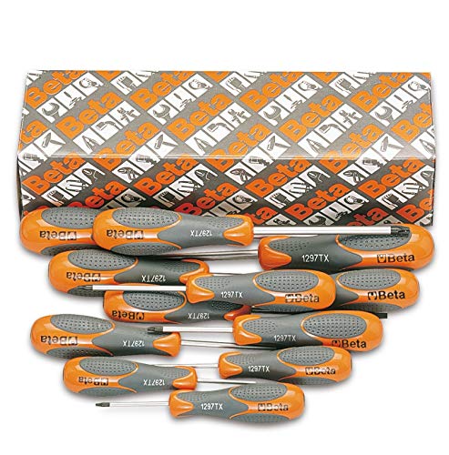 Beta 1297TX/S12 – Set 12 Giraviti Torx® Evox, Acciaio Cromato con Punte Fosfatate, Impugnatura Bi‑materiale, Misure T6–T45 – Utensili Professionali