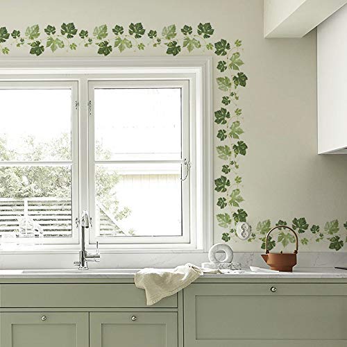 SROOD 240cm Ivy Wall Stickers, Reusable Plant Decals, Peel and Stick Nature Wall Decoration for Living Room and Bedroom, Self Adhesive Foliage Murals for Home, Kitchen Decoration