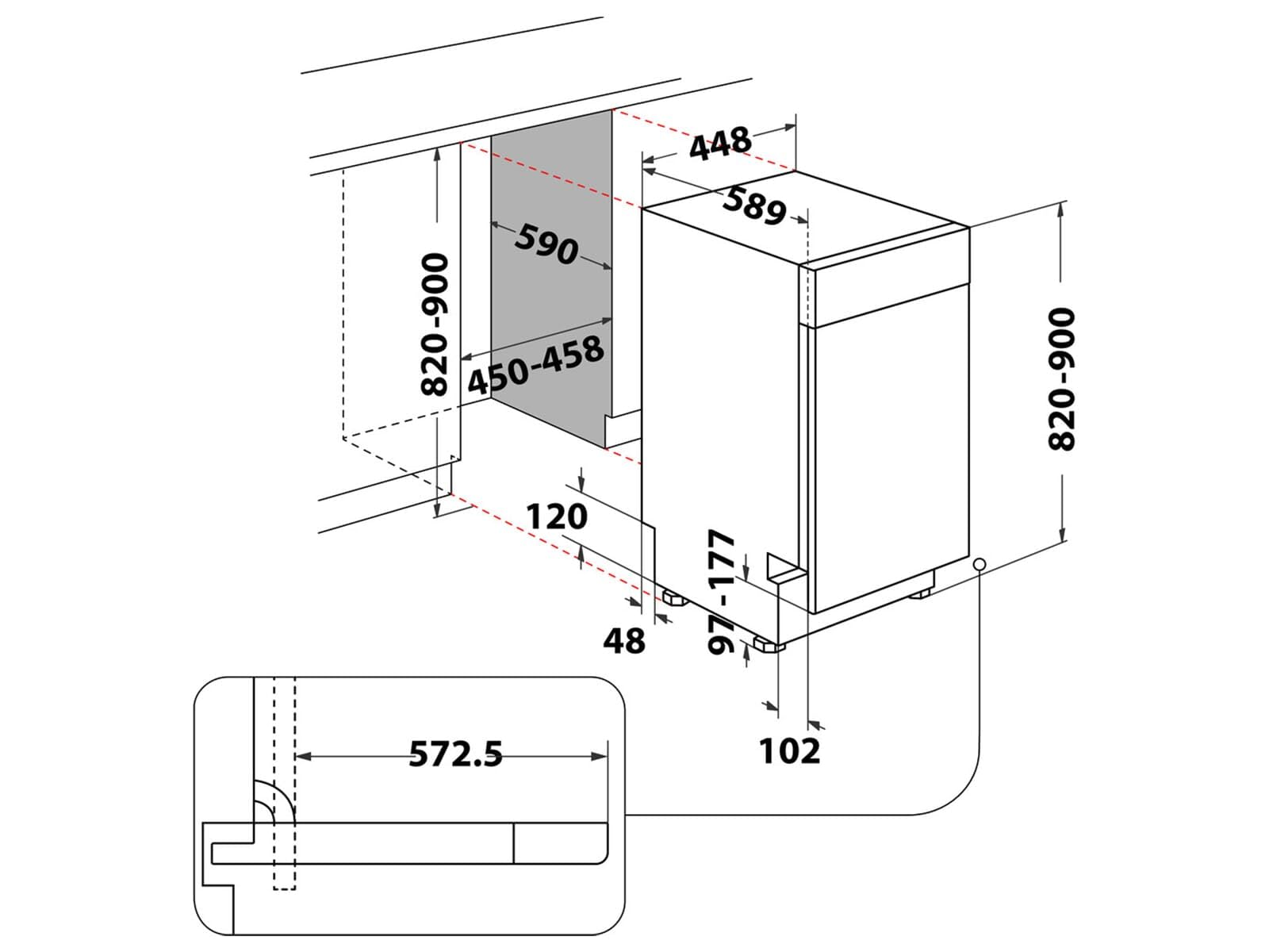 Bauknecht BSUO 3O23 PF X Unterbau-Geschirrspüler 45 cm PowerClean Besteckschublade Vollwasserschutz Hygieneprogramm
