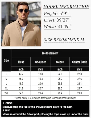 Coofandy Men'S Zipper Windbreaker Jackets Lightweight Casual Jacket Banded Collar Spring And Fall Jacket thumb #6