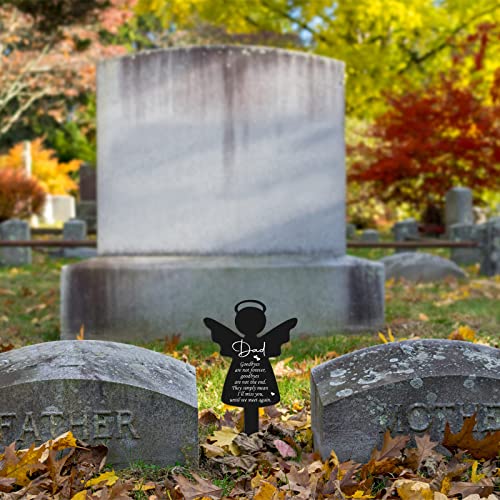 Dad Memorial Grave Markers Father's Day Memorial Angel Stake Sympathy Grave Plaque Stake Cemetery Garden Stake Memorial Acrylic Grave Stake Waterproof Garden Grave Decorations For Outdoors Yard #TOP4