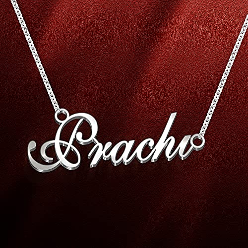 Image of Prachi Cursive Gold & Silver Name Pendant Necklace, Best Jewelry Gift for Girls.