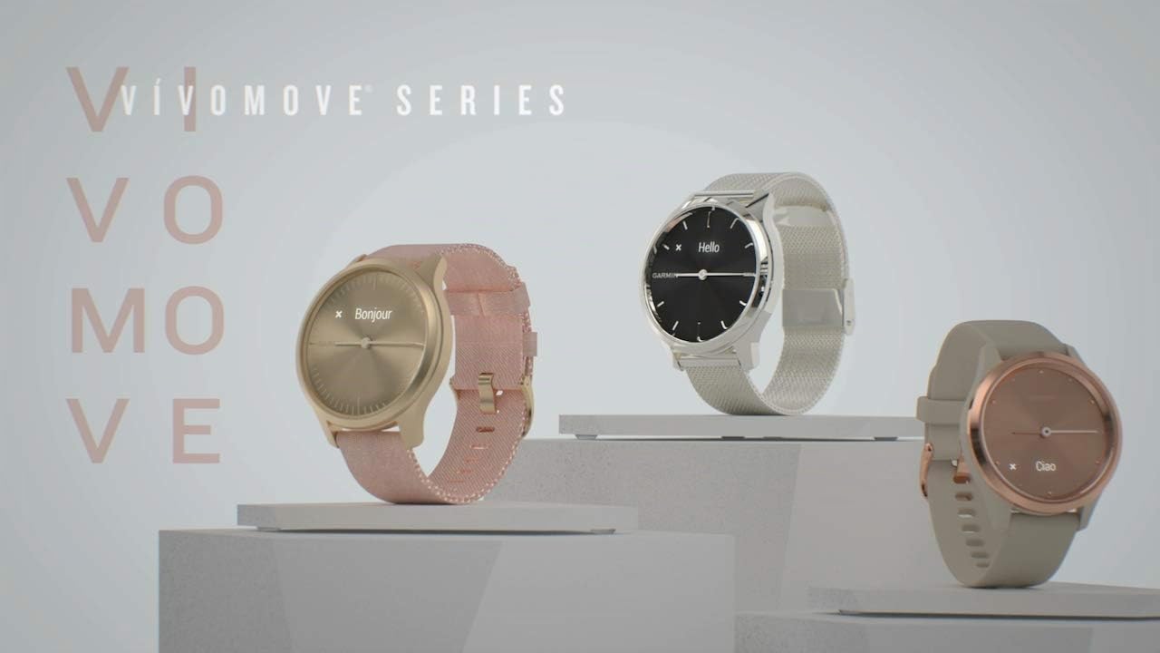 Garmin Vívomove Style : Montre Connectée à Aiguilles Mécaniques et Double Écran Tactile Couleur avec Suivi GPS et Garmin Paytm – 42 mm - Slate/Nylon Black– Cadran 42 mm (Reconditionné)