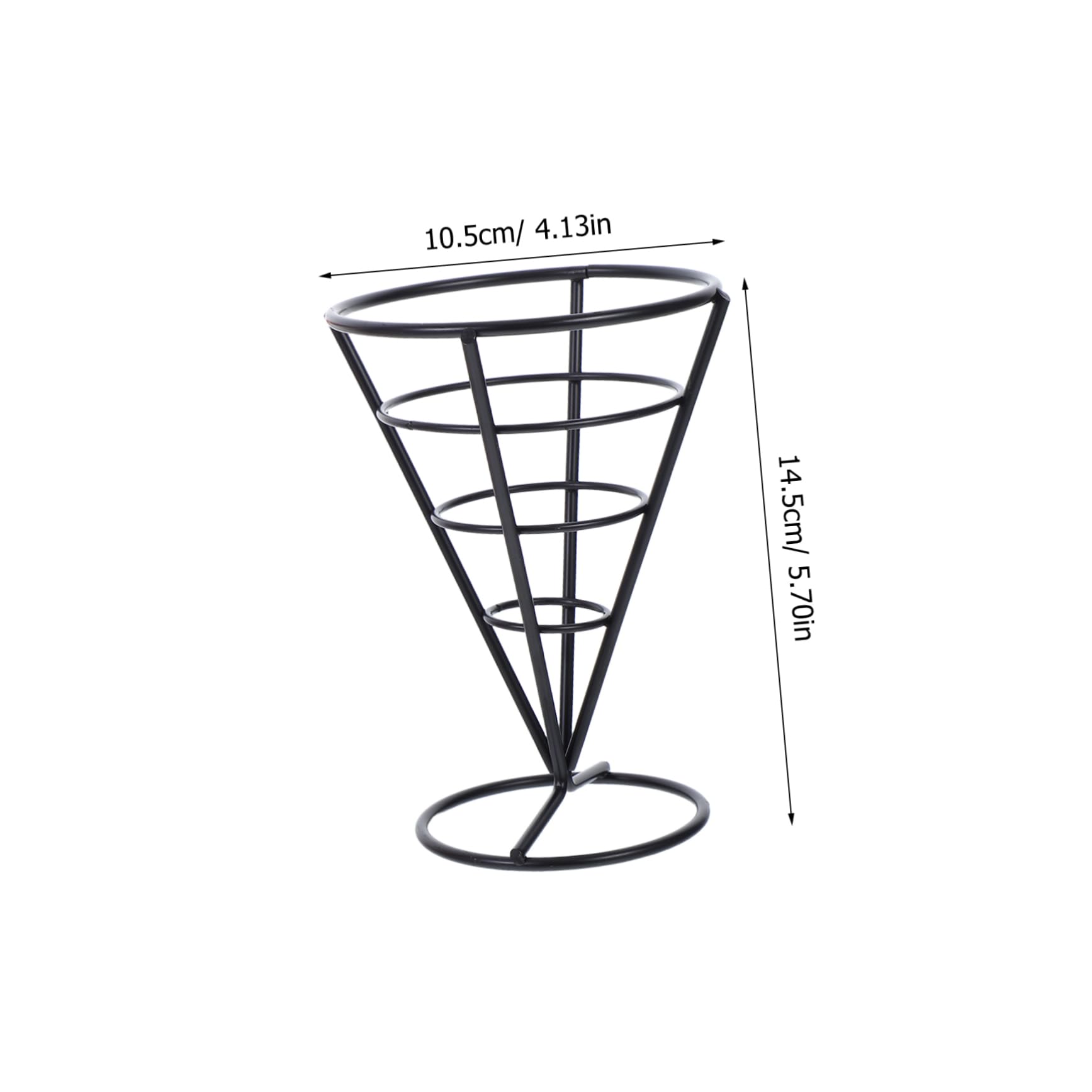 ABOOFAN 2Pcs Stainless Steel Hollow Cone Snack Serving Basket Stylish French Fries Stand for Events and Parties Fried Food Holder for Chips and Onion Rings