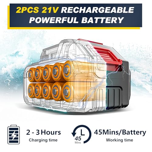 Akku Hochdruckreiniger,60 Bar Mobiler hochdruck wasserpistole mit 2 x 4000mAh...