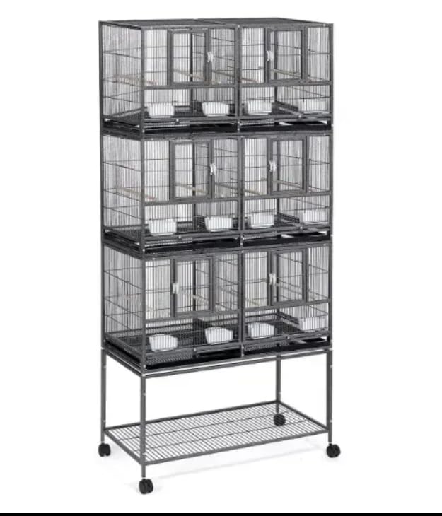 CENTRAL FISH AQUARIUM Metal Foldable Large Breeding Flying Bird Cage With Three Layer Cage With Center Divider With12 Cups,12 Perch Sticks And Double Tray With Stand,And Wheell (B0CV15MVZ7) Amazon Price History, Amazon Price Tracker