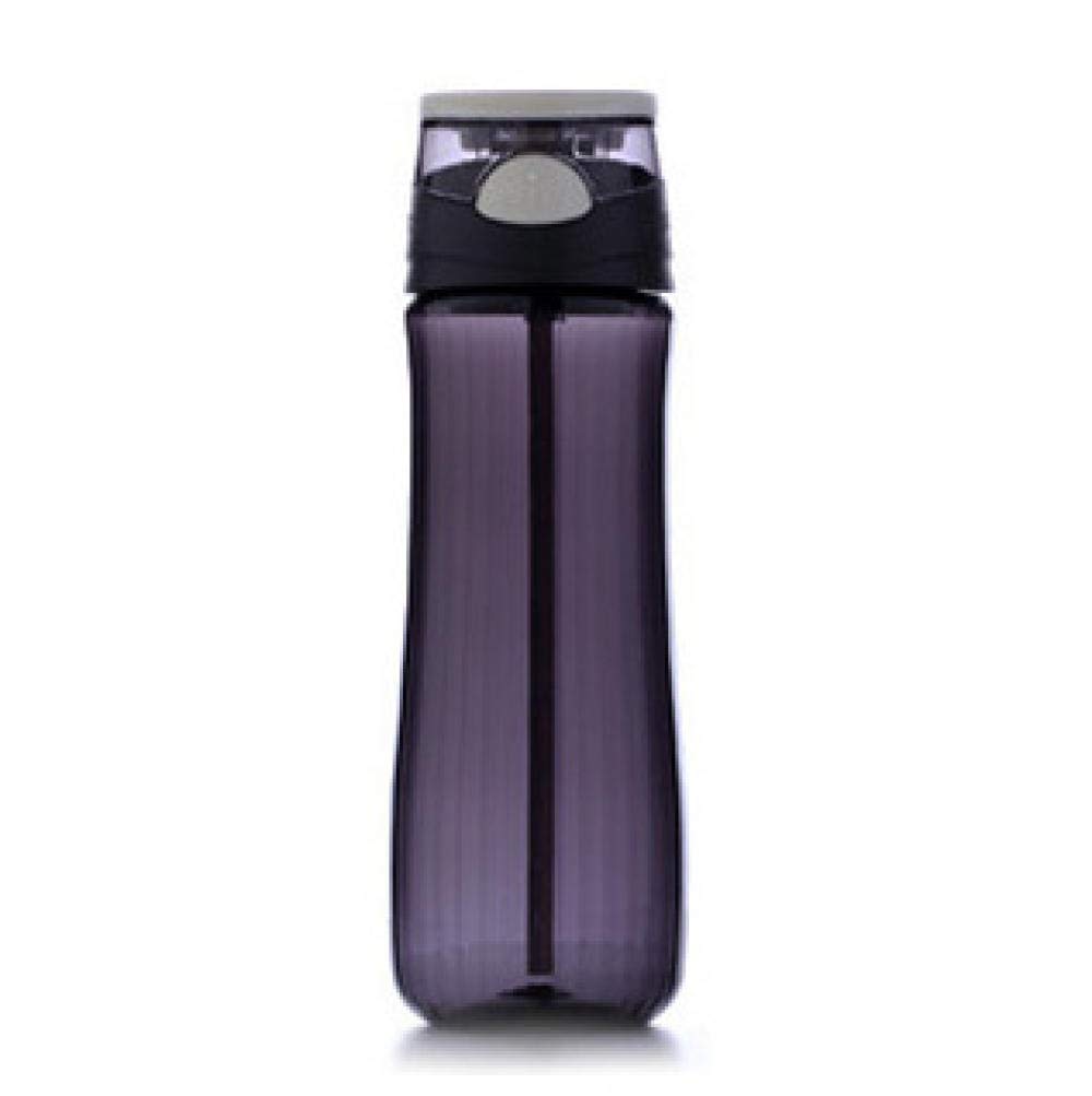 Borraccia portatile da 550 ml per sport all'aria aperta, per studenti, uomini e donne, bottiglia d'acqua semplice a prova di goccia, colore: viola (colore: nero)