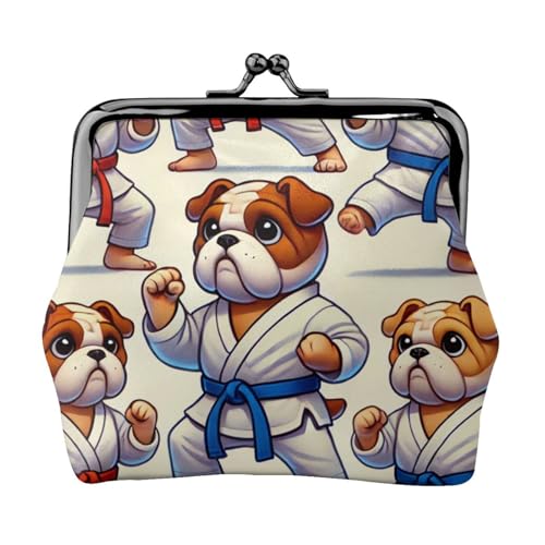 Pu Leather Buckle Coin Purse Judo-Bulldogs Girls Kiss-Lock Change Purse Wallets - Main Image