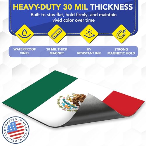 Image of Magnet Me Up Mexican Mexico Flag Car Magnet Decal, 4x6 Inches, Heavy Duty Automotive Magnet for Car, Truck SUV
