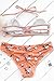 Cupshe Fashion Women's Stripe Top Floral Printing Bottom Halter Padding Two Piece Swimsuits Beach Bathing Suit , Orange, L(US 12-14)
