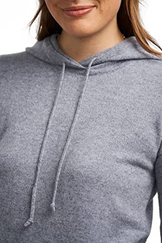 BEYOND FASHION Women's 100% Pure Cashmere Hoodie Sweater Solid Color Long Sleeve Heavenly Soft4