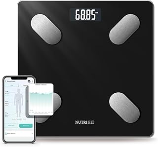 NUTRI FIT Smart Scale for Body Weight Body Composition Monitor, Bathroom Digital Weighing Scale with BMI, Body Fat, Muscle Mass, Accurate Bluetooth Home User Health Equipment Sync Apps