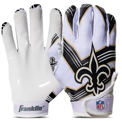 Image of Franklin Sports Youth NFL Football Receiver Gloves - Kids Football Gloves Pair - NFL Team Logos and Silicone Palm