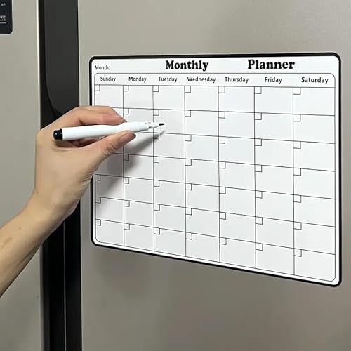 Magnetic Monthly and Weekly Calendar for Fridge, Magnetic Planner, Monthly Planner Family Planning Board, 11 x 8 Inches