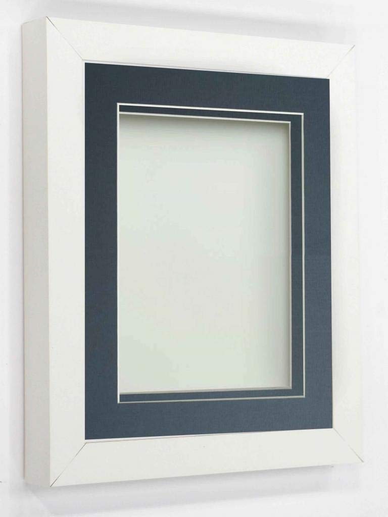 Rickman Box Frame White with Blue Mount, 30x20 for A2