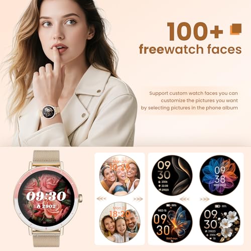 KEEPONFIT Smart Watches for Women Android/iPhone, IP68 Waterproof Fitness Tracker with Bluetooth Calls(Answer&Make), Activity Pedometer/Heart Rate/SpO2 Monitor/100+ Sports Model DR05 Pink の商品画像 6