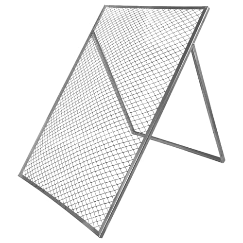 V2Aox Durchwurfsieb Durchwurfgitter, Silber Gitter Sieb für Erde für Kompost Gartensieb Erdsieb Kompostsieb Metall Kompostgitter 80 x 100 cm