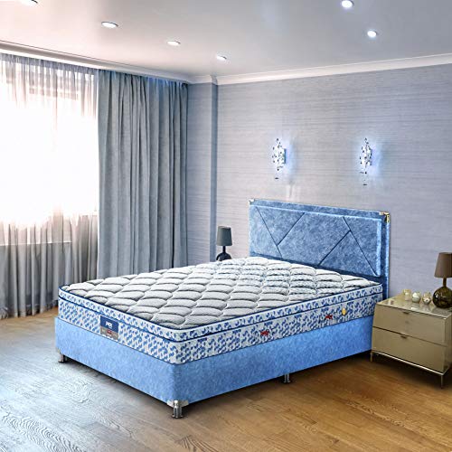 Peps Restonic Carousel Euro Top 06 inch Single Size Pocketed Spring Mattress (Light Blue 78X30X06) Get Free Pillow