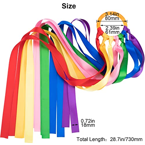 ANCIRS 2 Pack Rainbow Hand Kites, Plastic Dancing Ribbon Streamer Wand for Play Dancing Running in Indoor Outdoor Party, Holiday Celebration,etc - Thumbnail 2