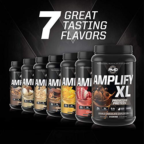 Pmd Sports Amplify Xl Premium Whey Protein Supplement Hydro Greens Blend - Glutamine And Whey Protein Matrix With Superfood For Muscle, Strength And Recovery - Double Chocolate Explosion (24 Servings) #TOP6