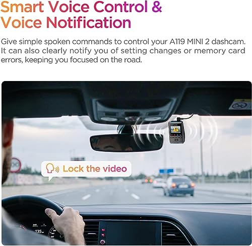 Image of VIOFO Mini Dash Cam Front A119 Mini 2, STARVIS 2 Sensor, 2K 60fps /HDR 30fps Voice Control Car Dash Camera with 5GHz Wi-Fi GPS, Night Vision 2.0, 24H Parking Mode, Supercapacitor, Support 512GB Max