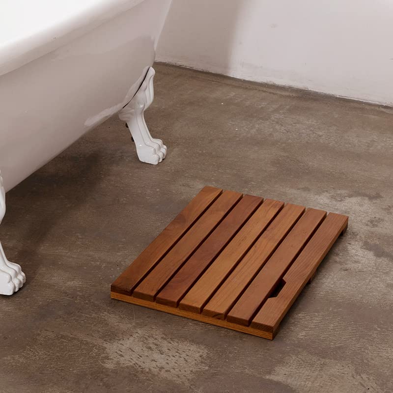 23.62"x15.75"x0.71" Taste Nature Life Home or Outdoor Gardens Teak Wood Bathroom Anti-Slip Floor Mat Bath Mat Shower Safety Mat Luxury Spa Sauna Pool Mat Bathtub Mat
