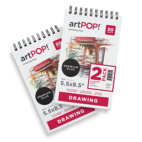artPOP! Drawing Paper Pads, 2-Pack, 5.5" x 8.5", 50 Sheets Each, 80 lb (135gsm)
