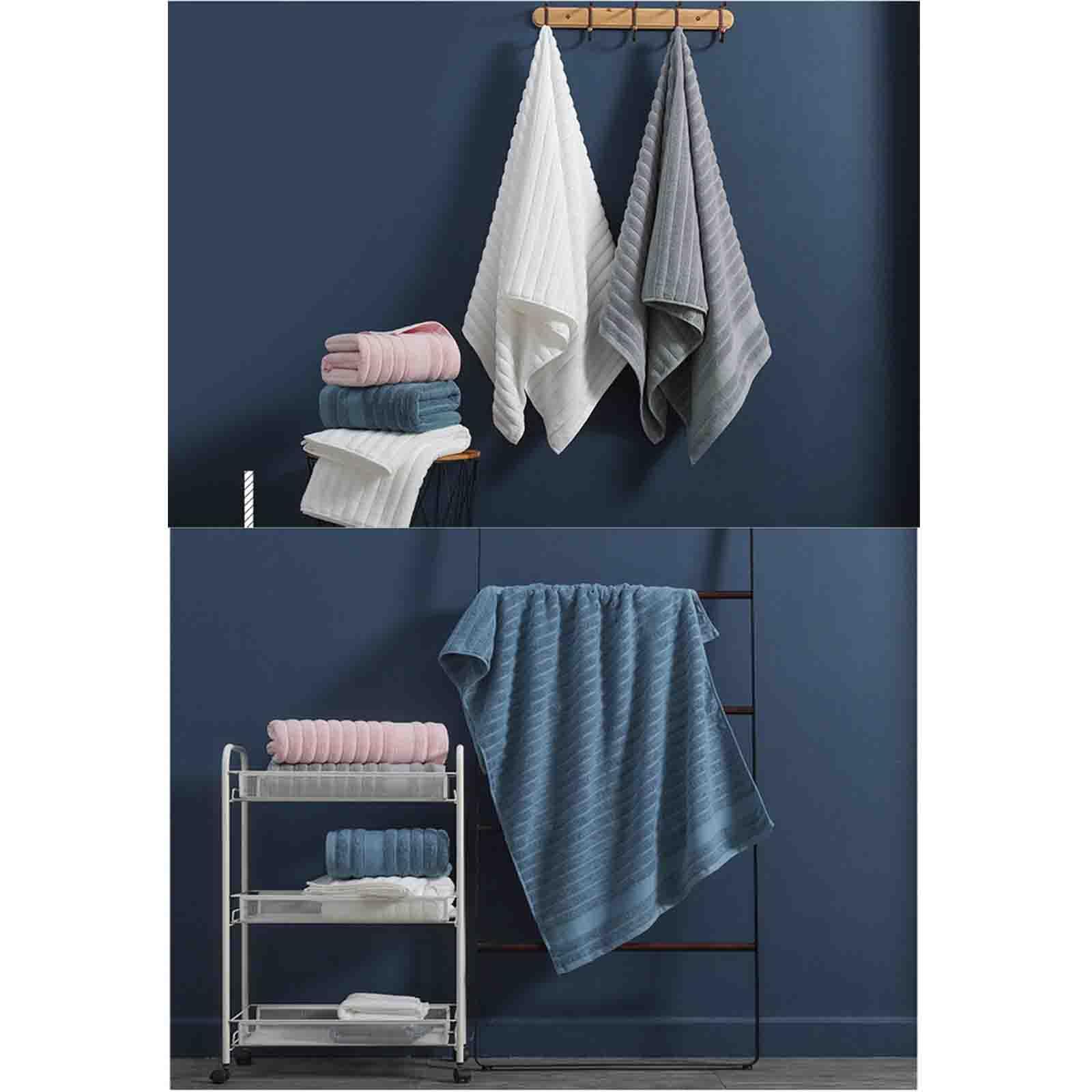 JUSHZ Mikrofaser Badetuch Strandtuch Duschtücher Badetücher Beach Towel Badehandtuch Strandtücher Groß Strandhandtuch Handtücher Frottee Struktur Herren Baumwolle Erwachsener Geschenk (70x140cm,Blue)