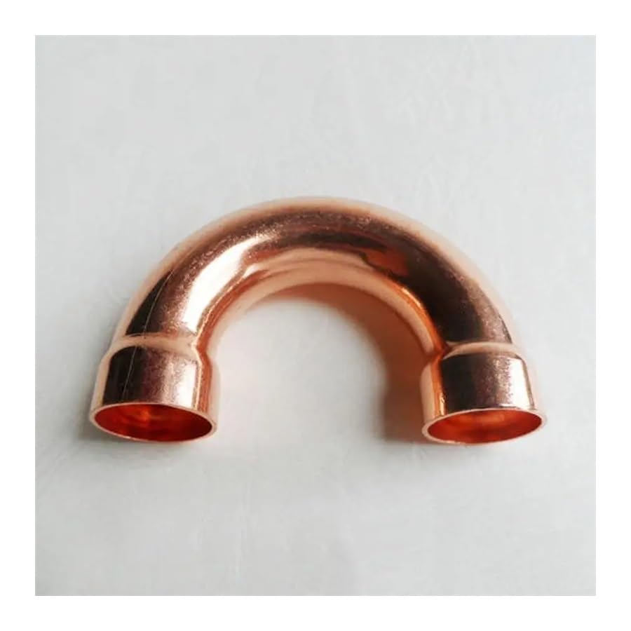 TSIOHKBS Copper 180 Elbow Plumbing Pipe Fitting Water Gas Oil Scoket Weld Coupler End Feed 180 Deg 28.6mm x1mm x88