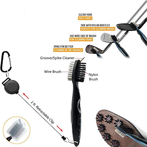 image for Hanker Golf Towel, Golf Club Brush, Foldable Divot Repair Tool, Golf A