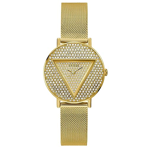 GUESS Iconic Collection Analog Gold Dial Women’s Watch-GW0477L2