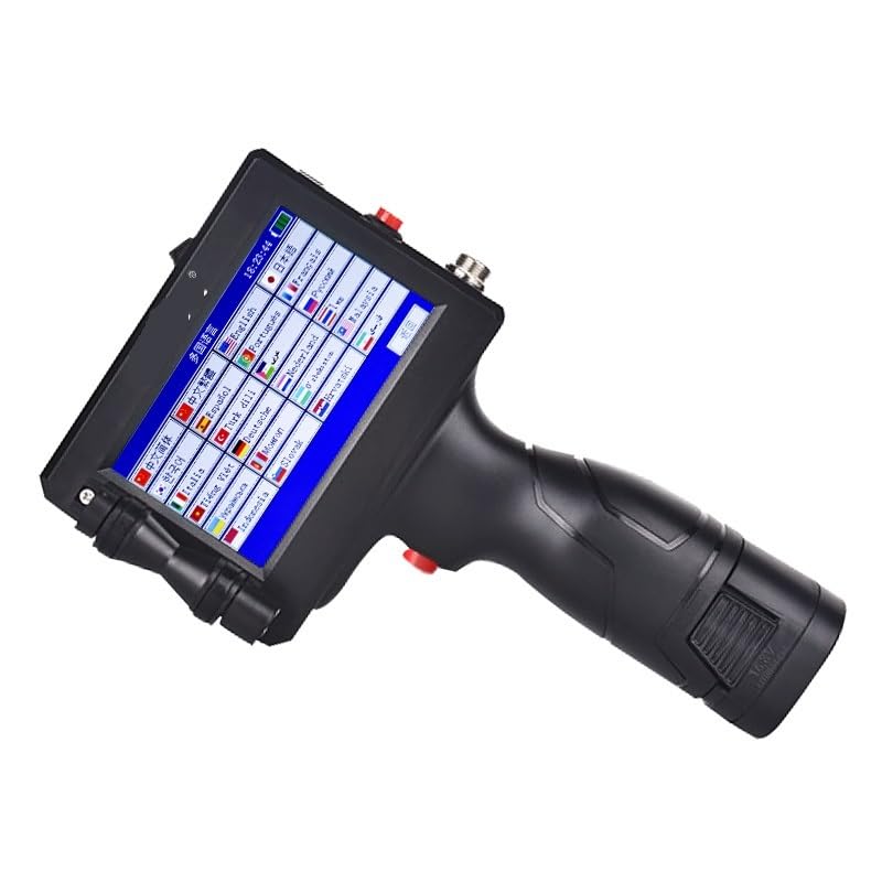 CSDASW Máquina de codificación portátil de 25,4 mm, pequeña Impresora de inyección de Tinta portátil, Tapa de Botella, Etiqueta con Logotipo, 25 Opciones de Idioma(Printer-Black Ink x2)