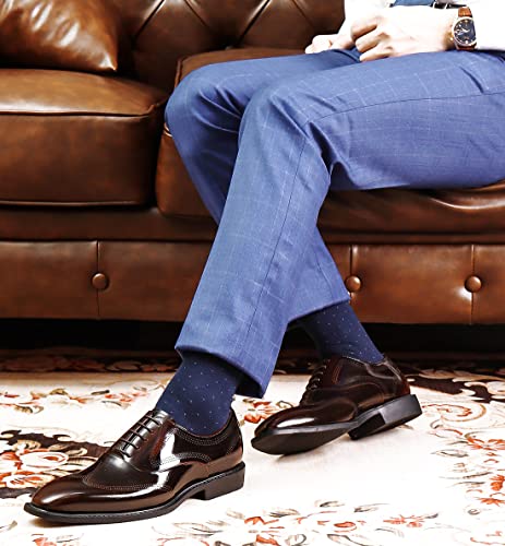 Men's Oxfords Formal Dress Wingtip Brogue Classic Lace-up Derby Genuine Leather Fashion Suit Shoes Buinsess Casual Prom Wedding Tuxedo Shoes for Men4