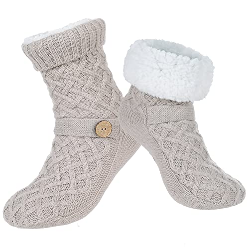 Winter Womens Warm Fluffy Fleece Lining Slipper...